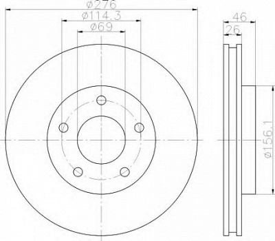 HELLA 8dd355116241 -  Тормозной диск
