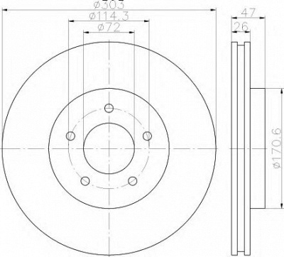 HELLA 8dd355116261 -  Тормозной диск