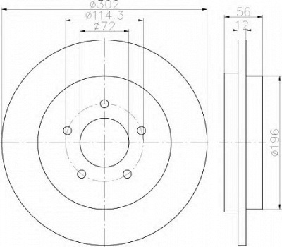 HELLA 8dd355116271 -  Тормозной диск