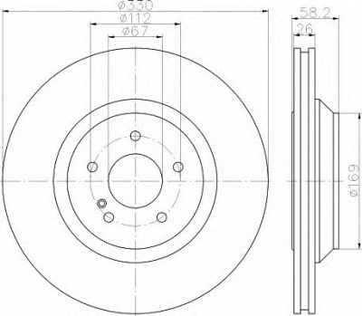 HELLA 8dd355116281 -  Тормозной диск