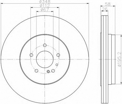 HELLA 8dd355116291 -  Тормозной диск