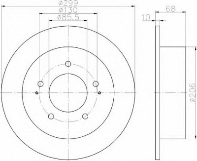 HELLA 8dd355116341 -  Тормозной диск