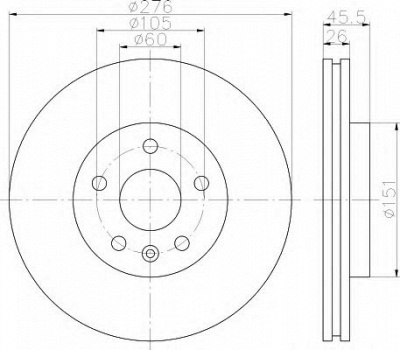 HELLA 8dd355116351 -  Тормозной диск
