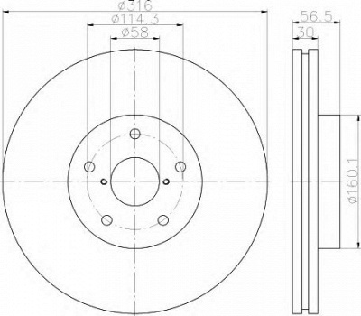 HELLA 8dd355116361 -  Тормозной диск