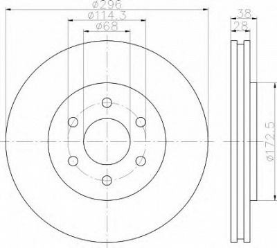 HELLA 8dd355116381 -  Тормозной диск