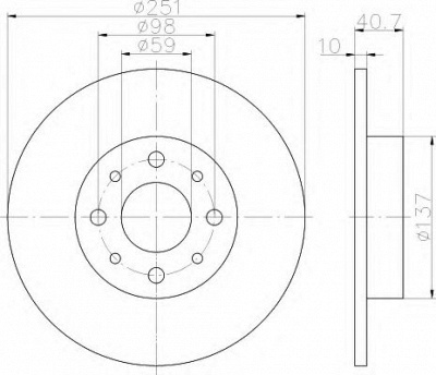 HELLA 8dd355116441 -  Тормозной диск