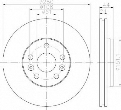 HELLA 8dd355116451 -  Тормозной диск