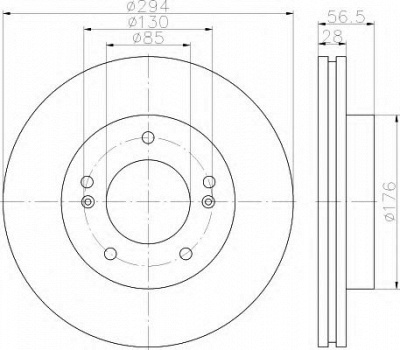 HELLA 8dd355116471 -  Тормозной диск