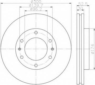 HELLA 8dd355116481 -  Тормозной диск