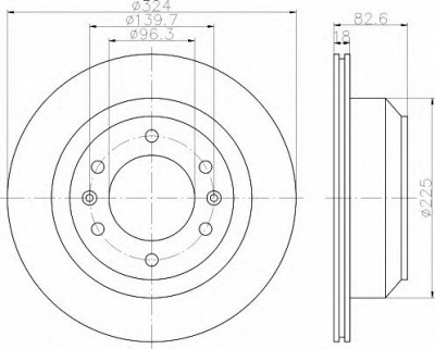 HELLA 8dd355116491 -  Тормозной диск