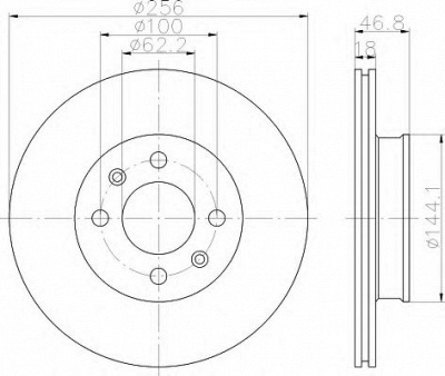 HELLA 8dd355116561 -  Тормозной диск