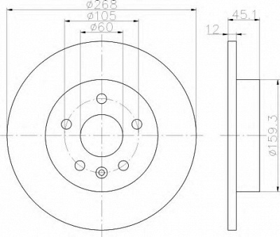 HELLA 8dd355116581 -  Тормозной диск