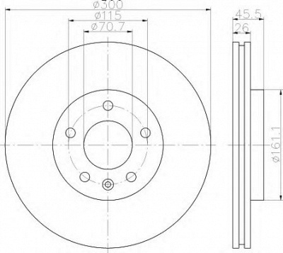 HELLA 8dd355116591 -  Тормозной диск