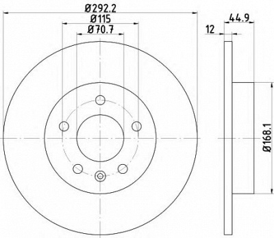 HELLA 8dd355116601 -  Тормозной диск