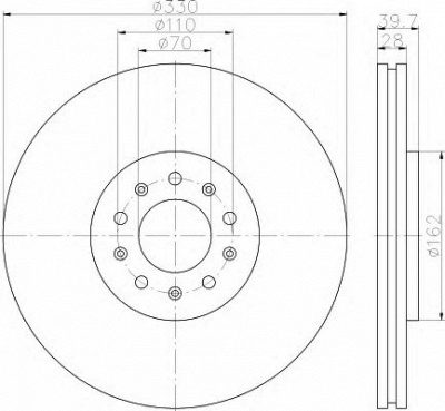HELLA 8dd355116651 -  Тормозной диск
