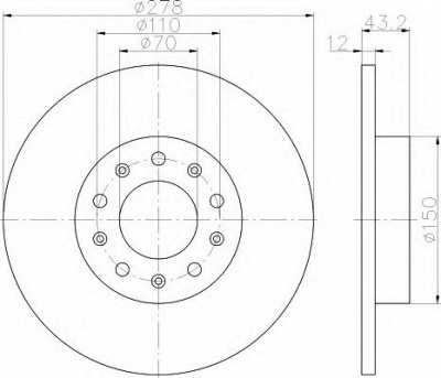 HELLA 8dd355116671 -  Тормозной диск