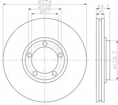 HELLA 8dd355116741 -  Тормозной диск