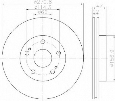 HELLA 8dd355116771 -  Тормозной диск