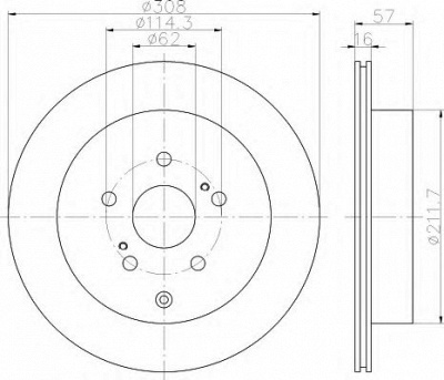 HELLA 8dd355116781 -  Тормозной диск