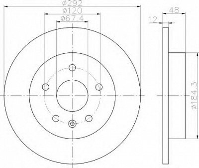 HELLA 8dd355116831 -  Тормозной диск