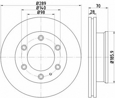 HELLA 8dd355116841 -  Тормозной диск