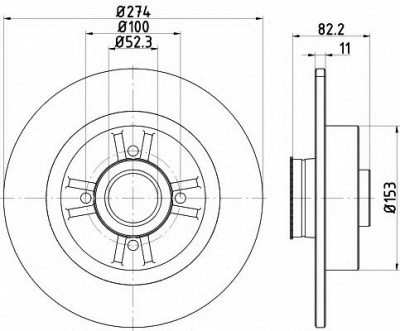 HELLA 8dd355116861 -  Тормозной диск