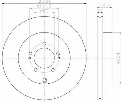 HELLA 8dd355116881 -  Тормозной диск