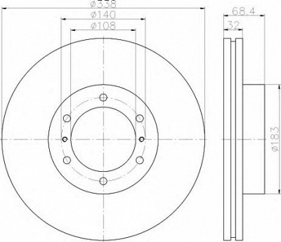 HELLA 8dd355116891 -  Тормозной диск