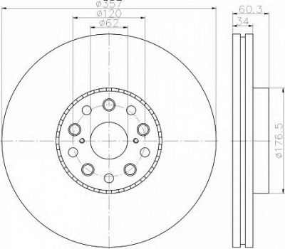 HELLA 8dd355116911 -  Тормозной диск