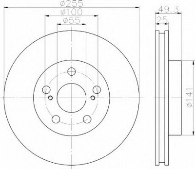 HELLA 8dd355116981 -  Тормозной диск