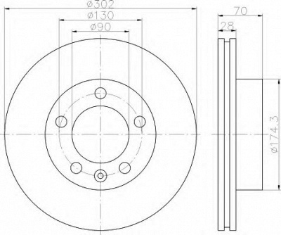 HELLA 8dd355117121 -  Тормозной диск