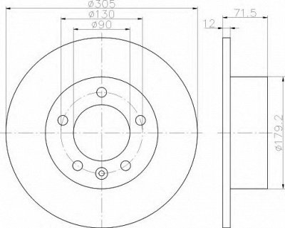 HELLA 8dd355117131 -  Тормозной диск