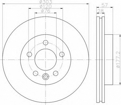 HELLA 8dd355117151 -  Тормозной диск