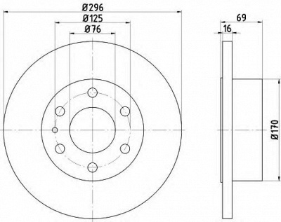 HELLA 8dd355117171 -  Тормозной диск