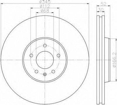 HELLA 8dd355117181 -  Тормозной диск