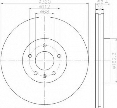 HELLA 8dd355117191 -  Тормозной диск