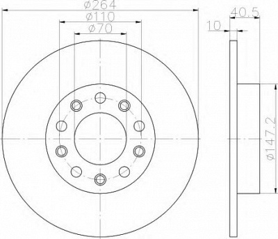 HELLA 8dd355117241 -  Тормозной диск