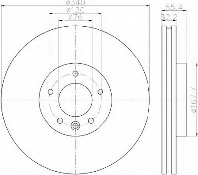 HELLA 8dd355117251 -  Тормозной диск