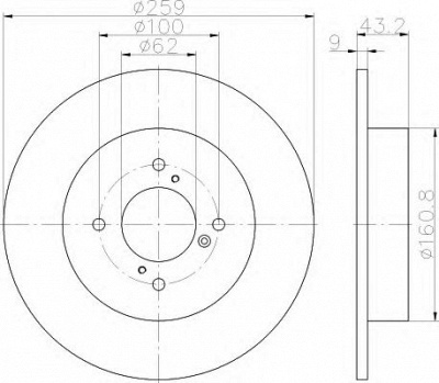 HELLA 8dd355117301 -  Тормозной диск