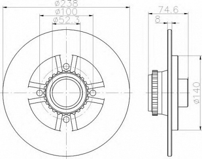 HELLA 8dd355117311 -  Тормозной диск