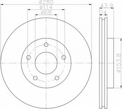 HELLA 8dd355117321 -  Тормозной диск