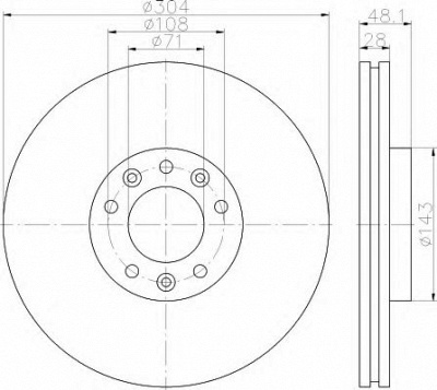HELLA 8dd355117331 -  Тормозной диск