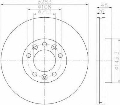 HELLA 8dd355117341 -  Тормозной диск