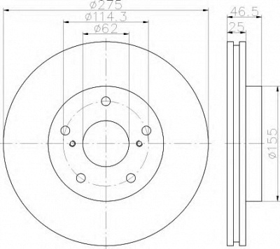 HELLA 8dd355117361 -  Тормозной диск