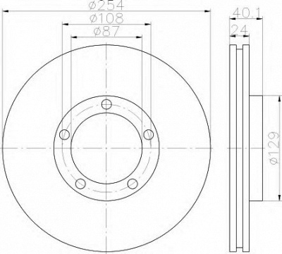 HELLA 8dd355117381 -  Тормозной диск