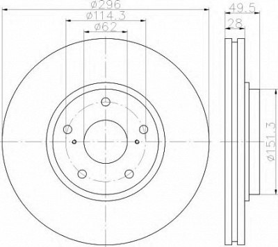 HELLA 8dd355117451 -  Тормозной диск