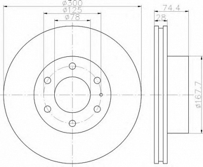 HELLA 8dd355117471 -  Тормозной диск
