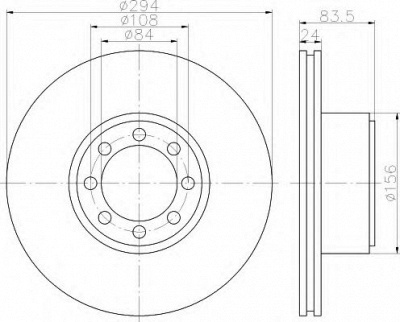 HELLA 8dd355117491 -  Тормозной диск