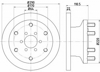 HELLA 8dd355117501 -  Тормозной диск