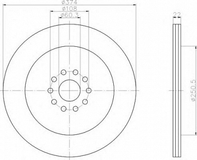 HELLA 8dd355117511 -  Тормозной диск